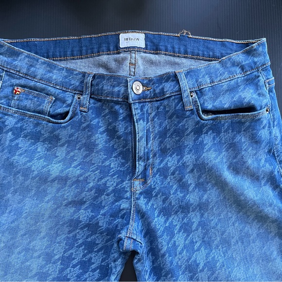 HUDSON KRISTA SUPER SKINNY HOUNDSTOOTH JEANS SIZE 32 - Picture 5 of 13